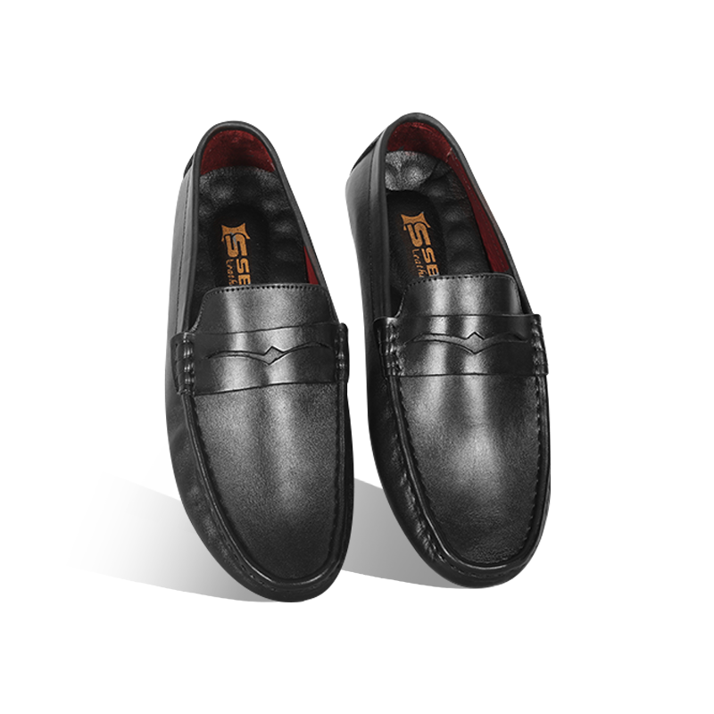 Classic Black Leather Loafer For Men SB-S1171
