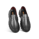 Classic Black Leather Chunky Shoes S1175