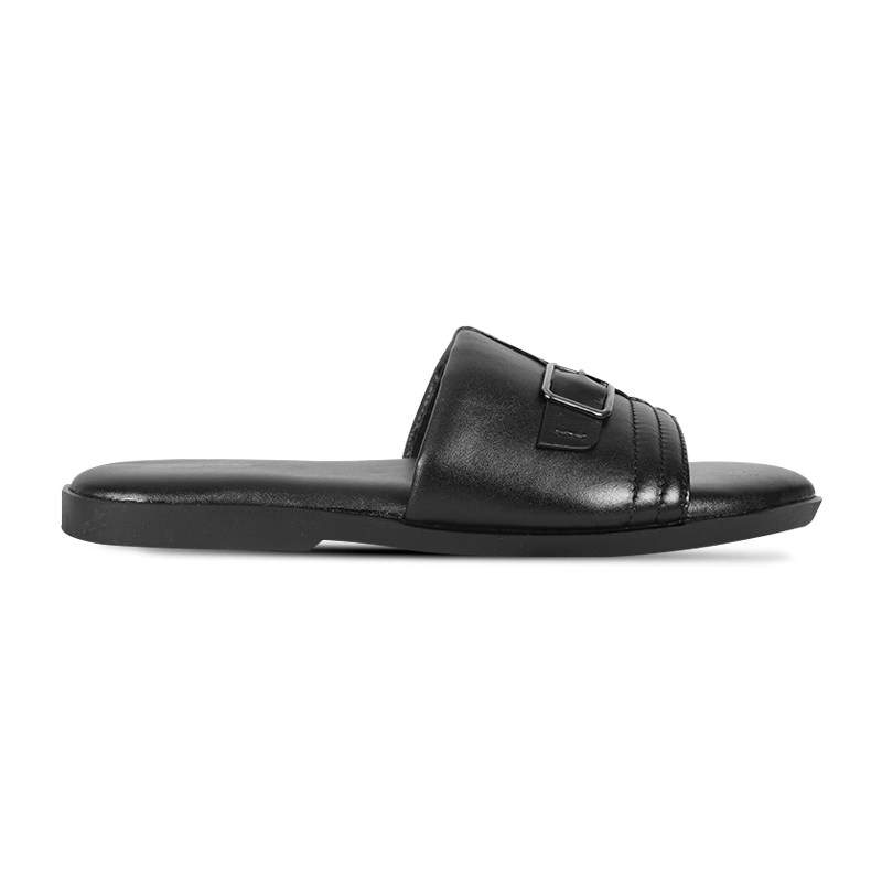 Black Leather Sandal For Men SB-S1167
