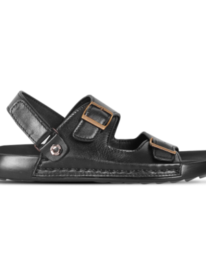 Black Leather Sandal For Men SB-S1168
