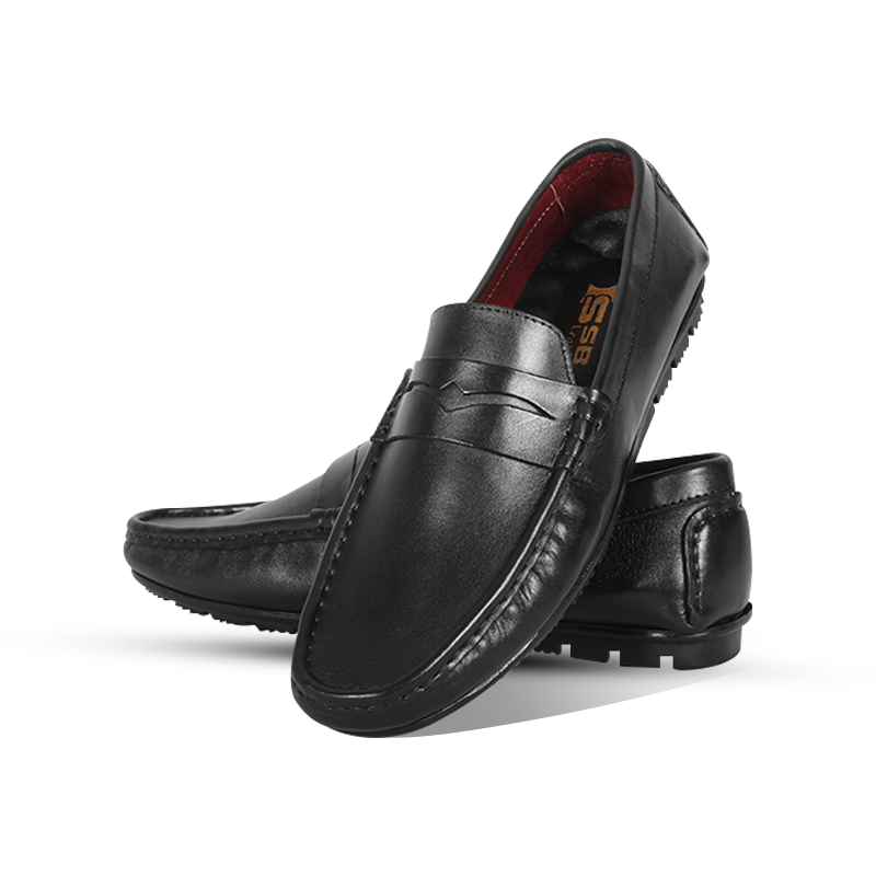 Classic Black Leather Loafer For Men SB-S1171