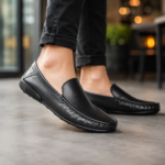 Black Leather Casual Shoes For Men SB-S1165