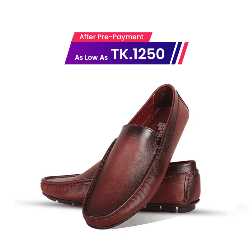Burgundy Leather Loafer For Men SB-S1141