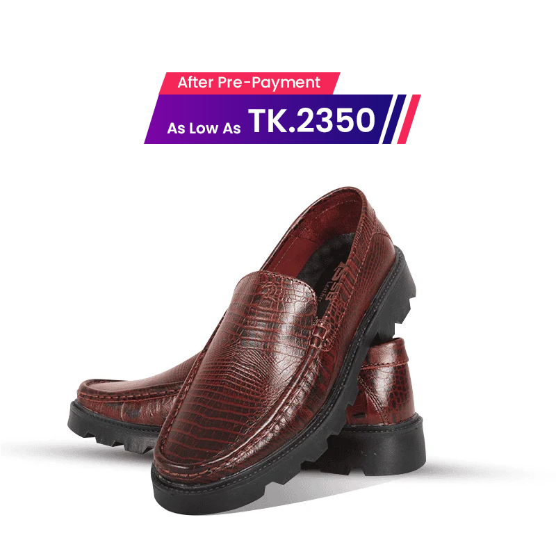 Croco Texture Leather Chunky Shoes SB-S1155
