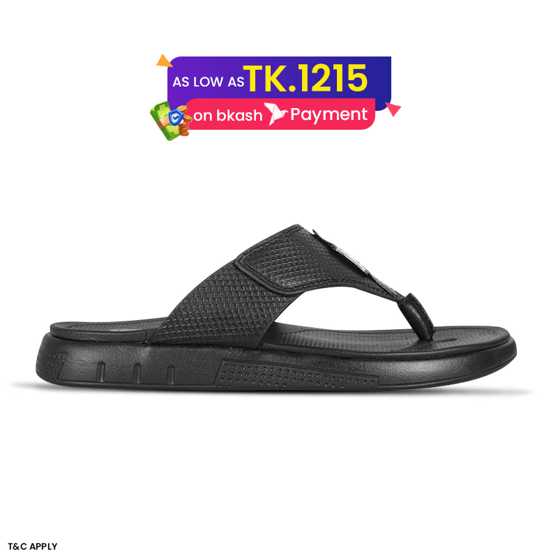 Black Leather Sandal For Men SB-S1160