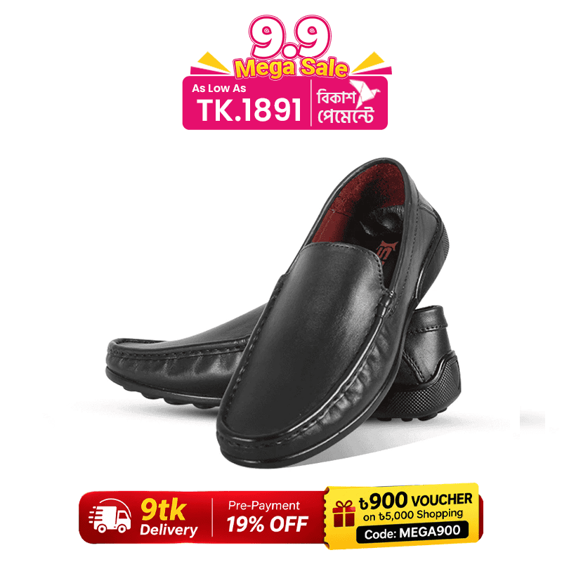 Black Leather Casual Shoes For Men SB-S1165