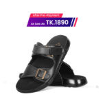 Black Leather Sandal For Men SB-S1168