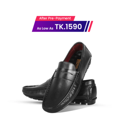 Classic Black Leather Loafer For Men SB-S1171