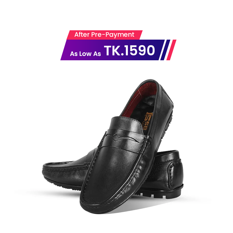 Classic Black Leather Loafer For Men SB-S1171