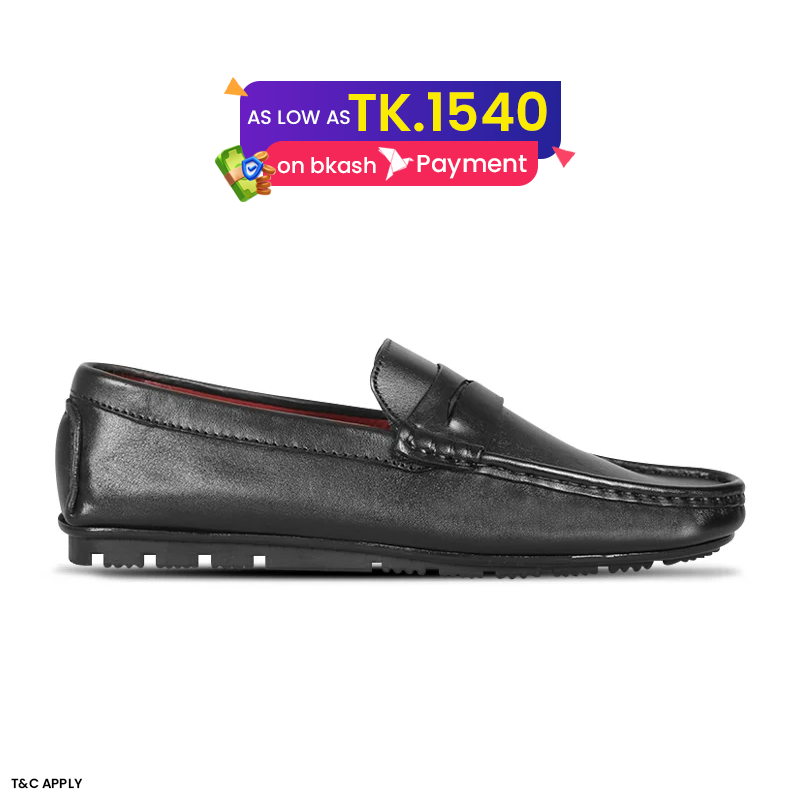 Classic Black Leather Loafer For Men SB-S1171