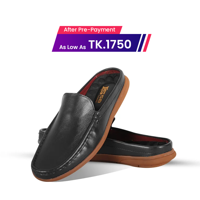 Classic Black Leather Half Shoes SB-S1172