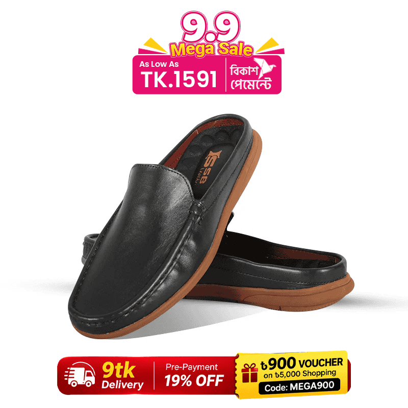 Classic Black Leather Half Shoes SB-S1172