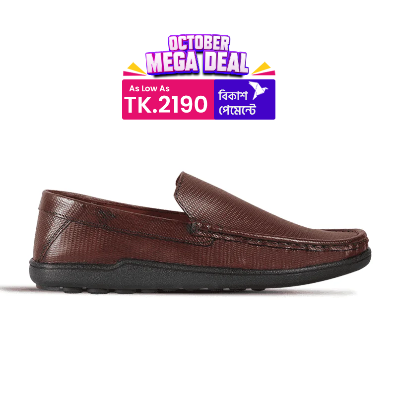 Chocolate Brown Leather Comfort Casual Loafer Shoes S1174