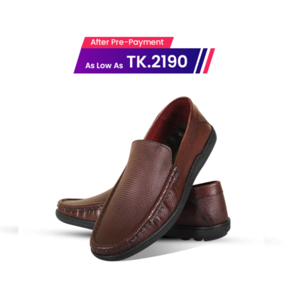 Chocolate Brown Leather Comfort Casual Loafer Shoes S1174