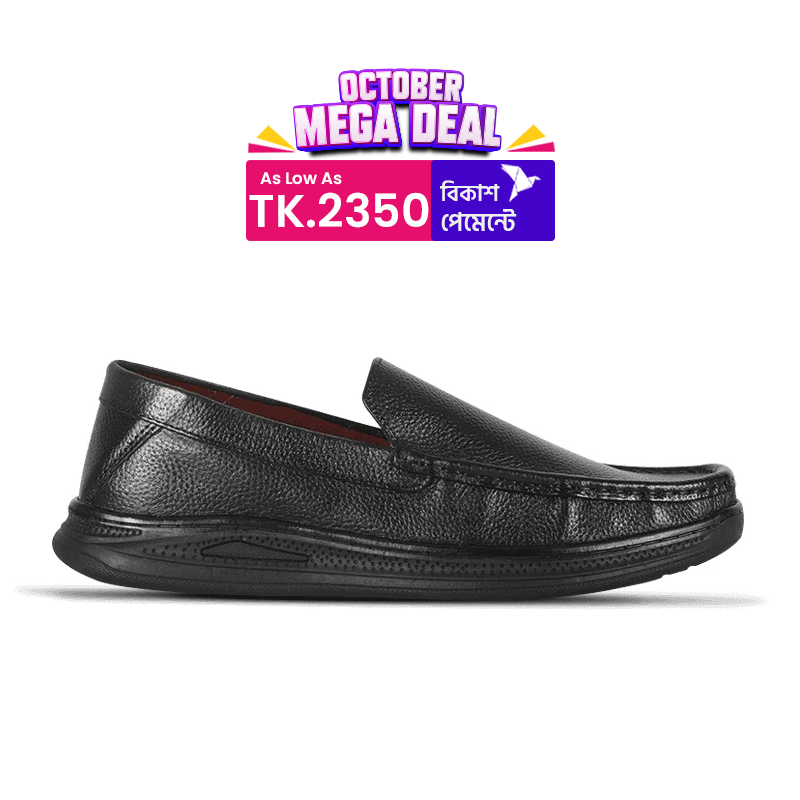 Classic Black Comfort Leather Casual Shoes S1181