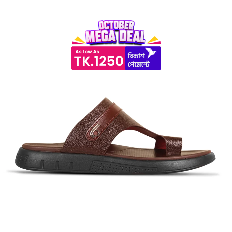 Classic Black Leather Sandal For Men S1206