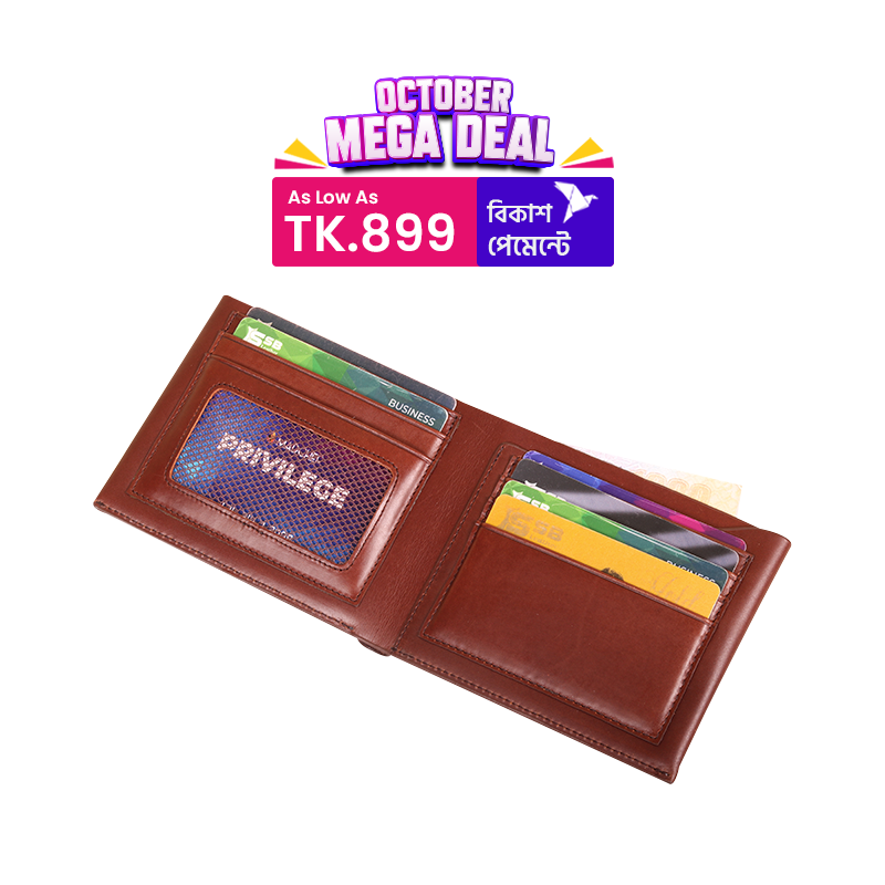 Oil Pull Up Leather Bi-Fold Wallet W253