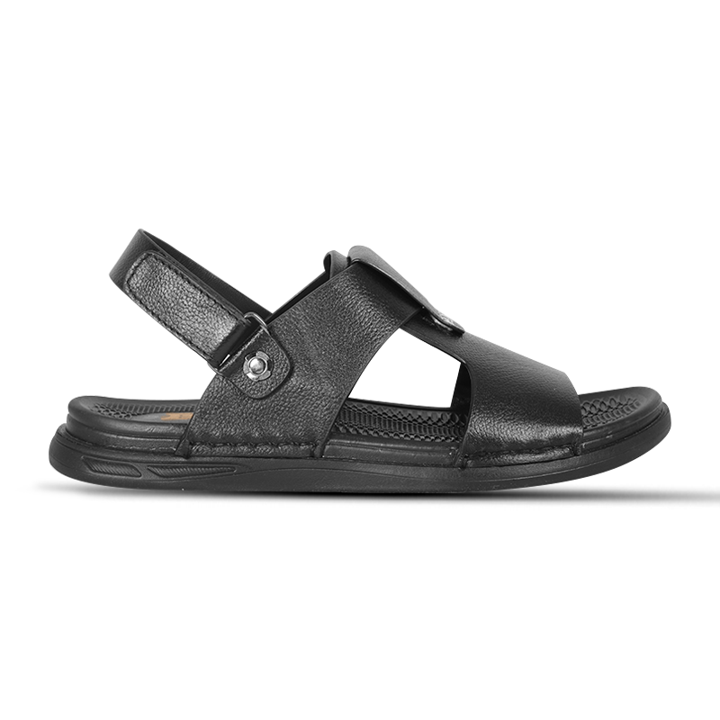 Black Leather Sandal For Men SB-S1176