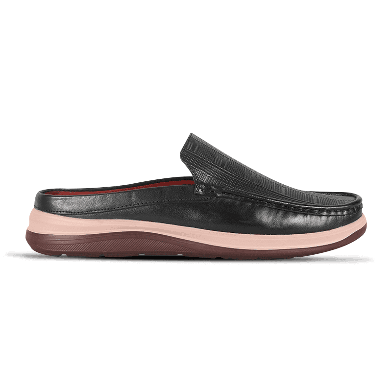 Embossed Design Comfort Leather Half Shoes S1184