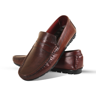Rich Mahogany Leather Loafer Shoes S1192