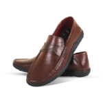 Chocolate Brown Leather Casual Loafer Shoes S1194
