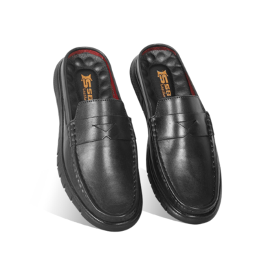 Classic Black Leather Half Shoes S1179