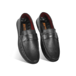 Black Leather Casual Loafer Shoes S1193