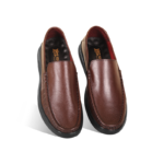 Chocolate Brown Leather Comfort Casual Shoes S1182
