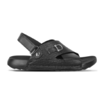 Cross-Strap Textured Leather Sandal S1189