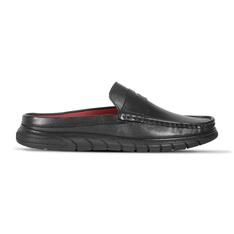 Classic Black Leather Half Shoes S1179