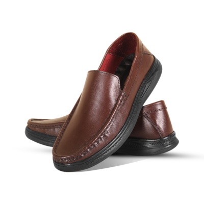 Chocolate Brown Leather Comfort Casual Shoes S1182