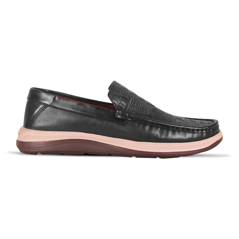 Croco Embossed Design Comfort Leather Casual Shoes S1183