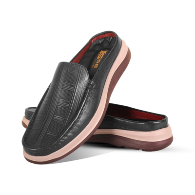 Embossed Design Comfort Leather Half Shoes S1184