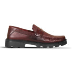 Dark Burgundy Leather Chunky Shoes S1188