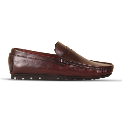 Rich Mahogany Leather Loafer Shoes S1192