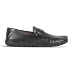 Black Leather Casual Loafer Shoes S1193