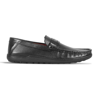 Black Leather Casual Loafer Shoes S1193