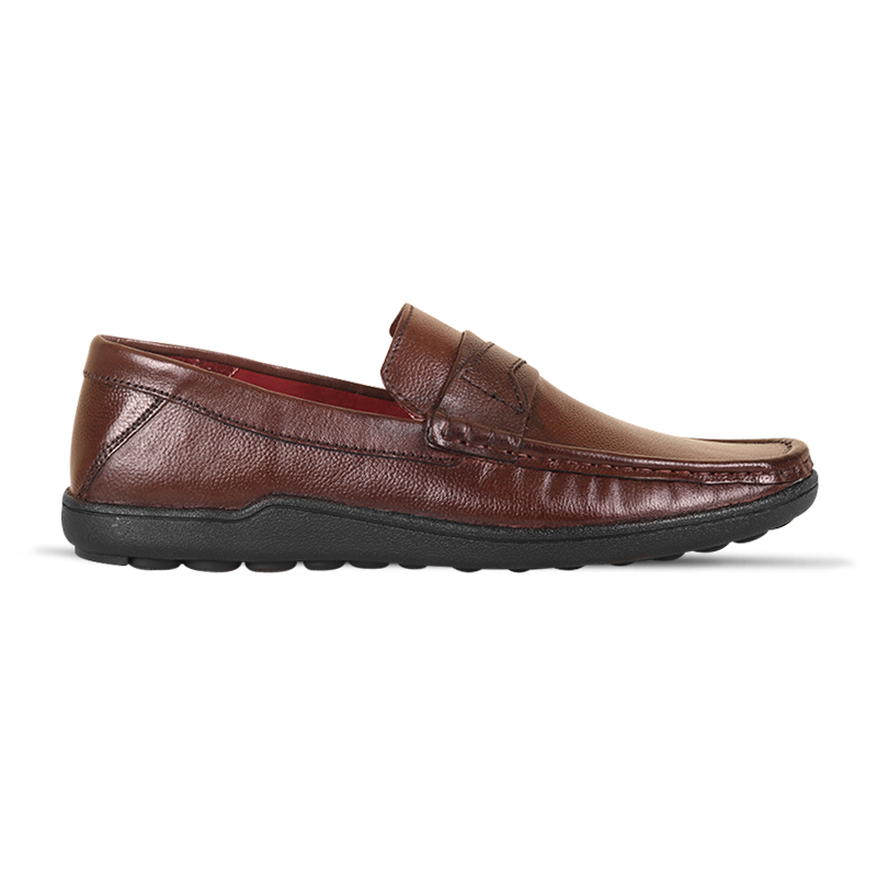 Chocolate Brown Leather Casual Loafer Shoes S1194