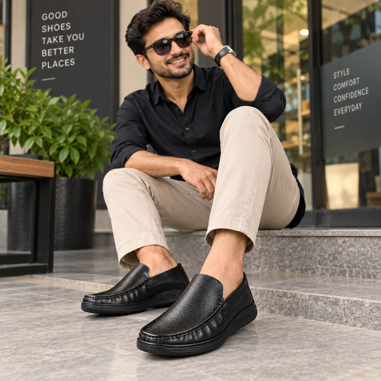 Classic Black Comfort Casual Shoes S1181