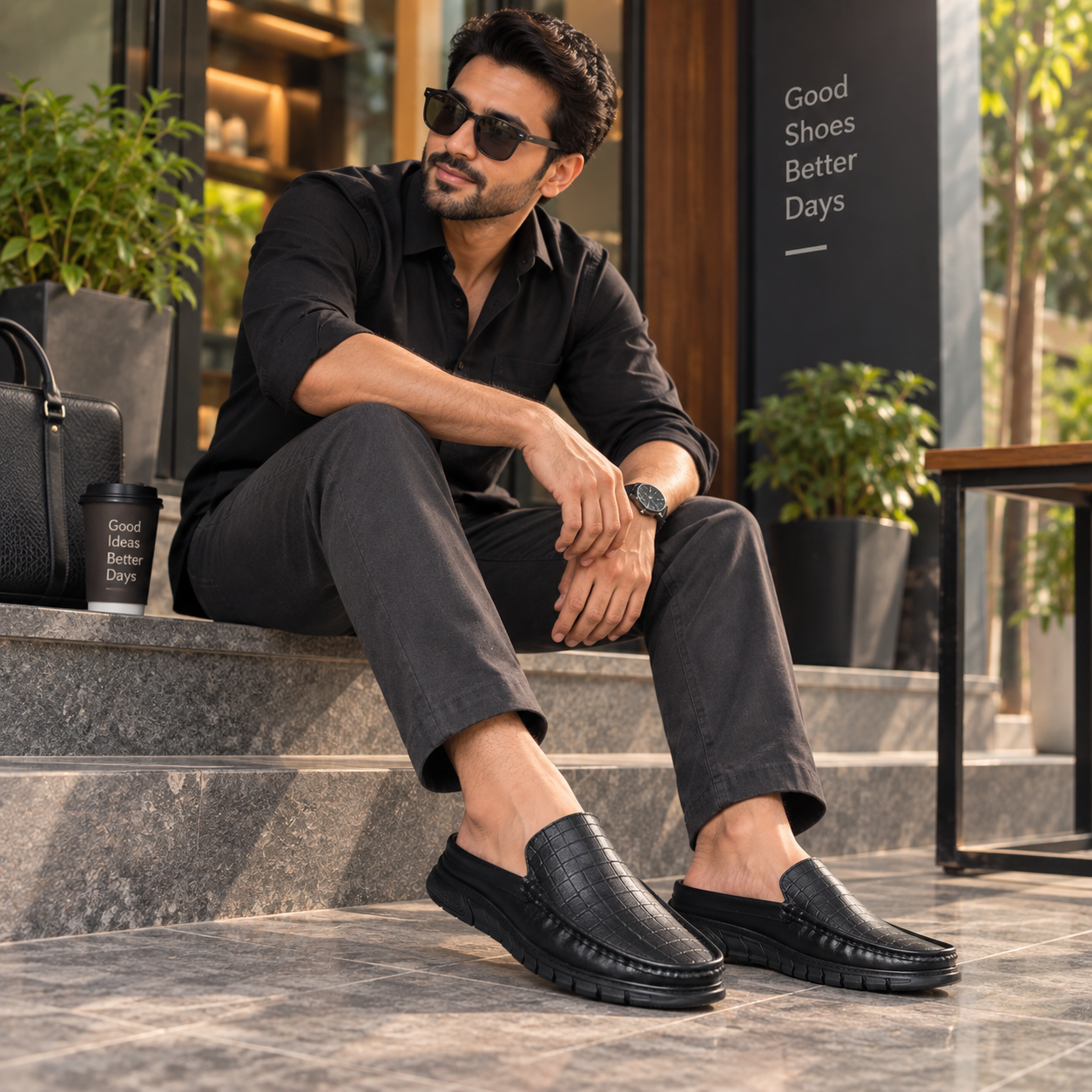 Croco Embossed Design Comfort Half Shoes S1185