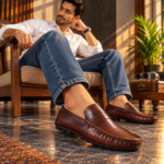 Rich Mahogany Leather Loafer Shoes S1192