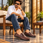 Chocolate Brown Leather Casual Loafer Shoes S1194