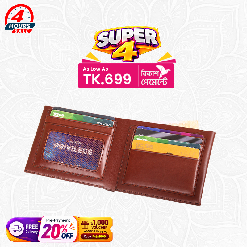 Oil Pull Up Leather Bi-Fold Wallet W253
