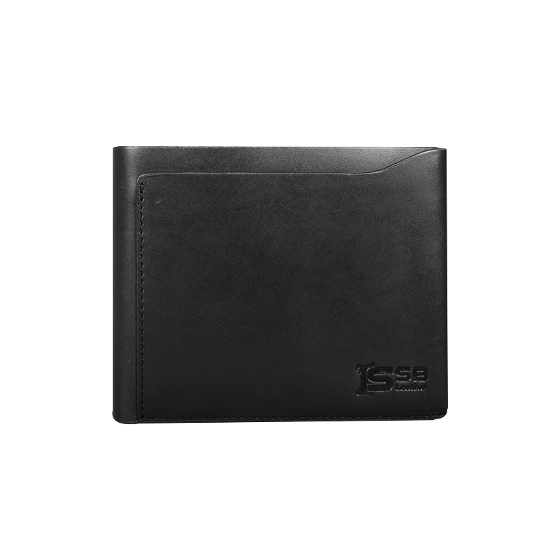 Black Oil Pull Up Leather Bi-Fold Wallet W252