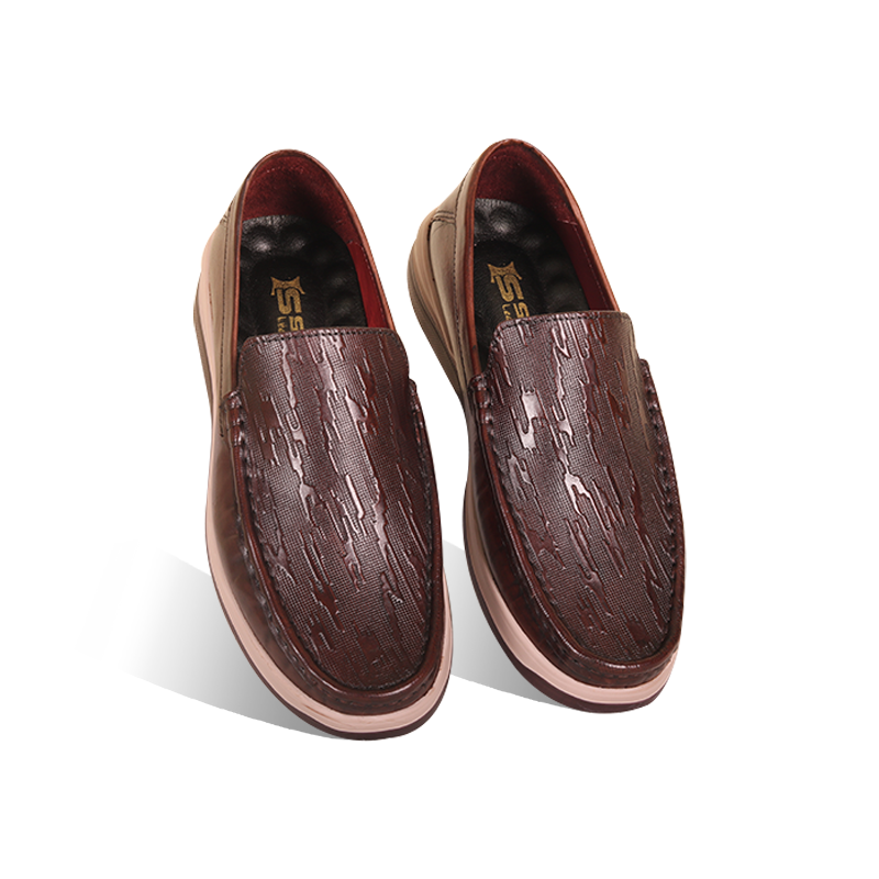 Black Texture Leather Comfort Casual Shoes S1201