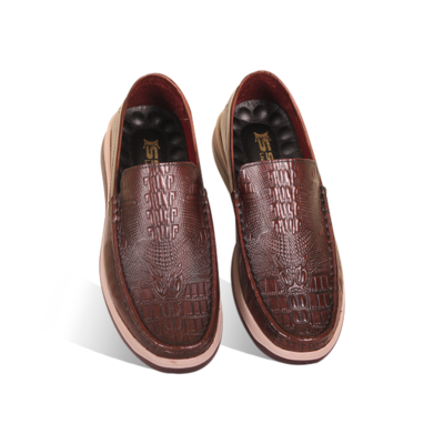 Croco Embossed Design Comfort Leather Casual Shoes S1200