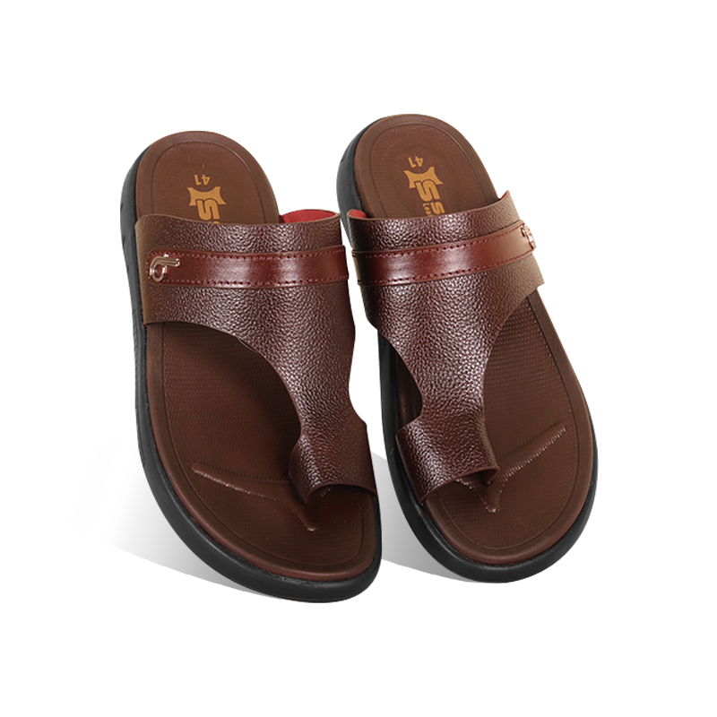 Classic Black Leather Sandal For Men S1206
