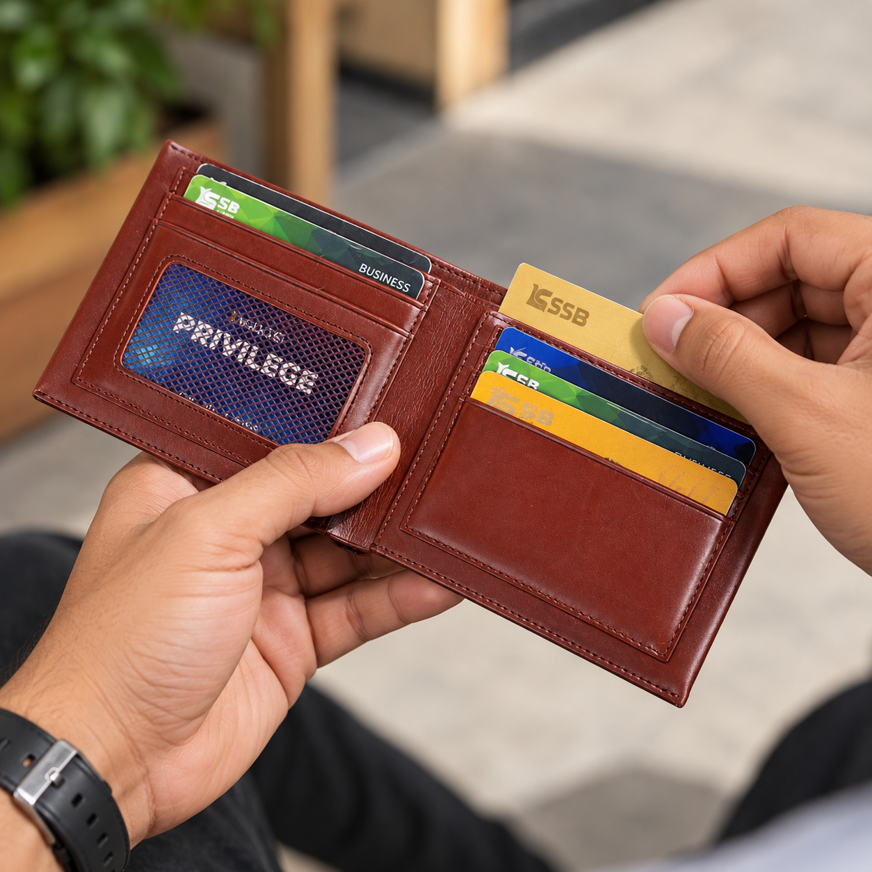 Oil Pull Up Leather Bi-Fold Wallet W253